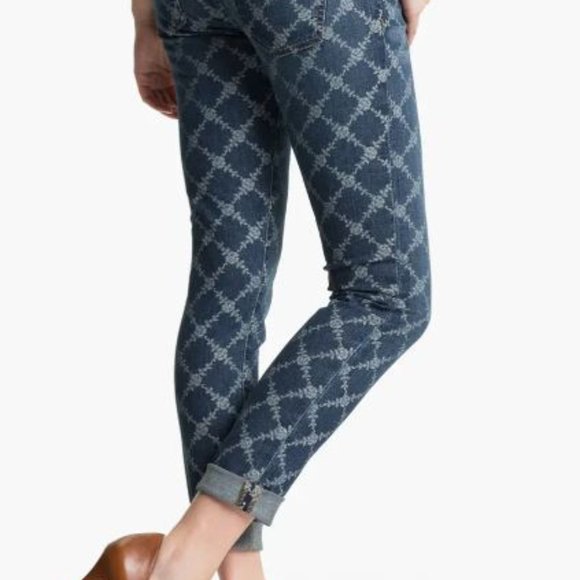 Current/Elliot Rolled Skinny Indigo Lattice - Picture 2 of 5